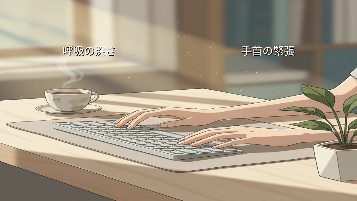 デスクワークで焦りを感じやすい人が座りながら試す手首の力みと呼吸のセルフ観察法