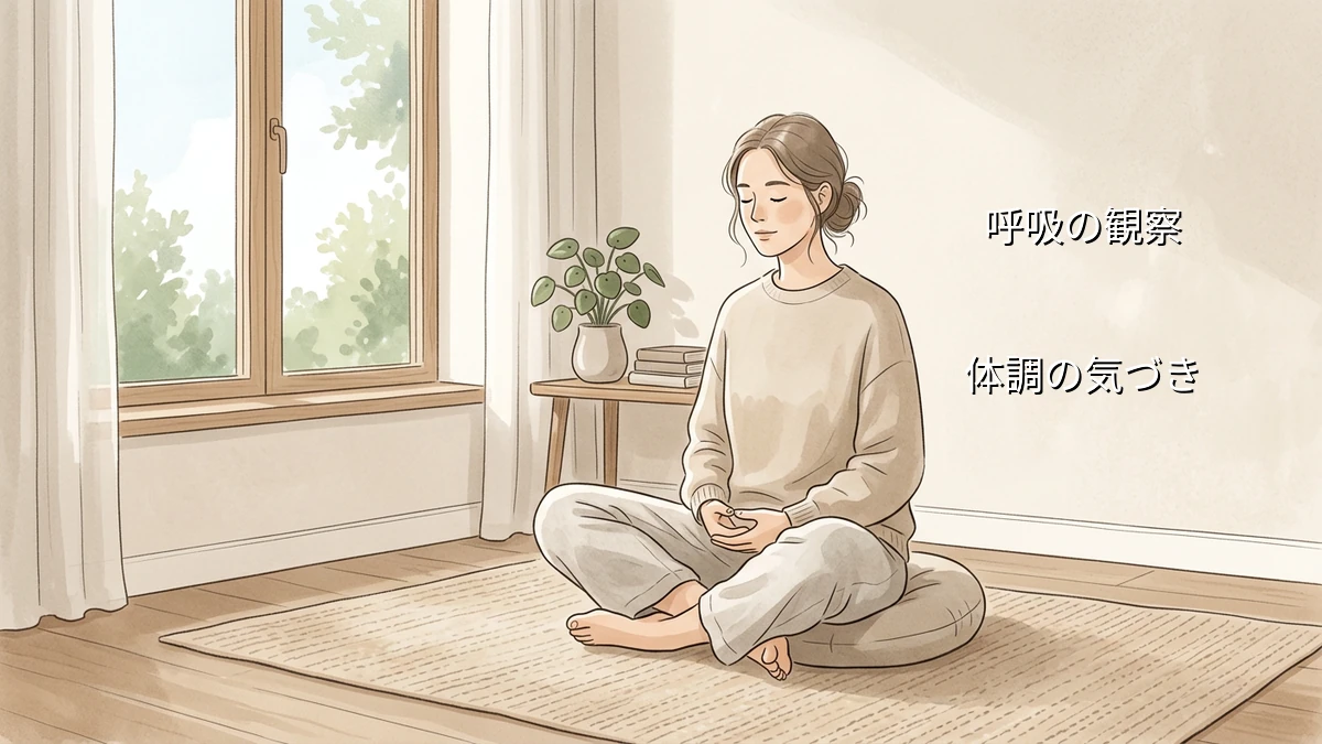座り仕事でイライラしやすい人が自宅で試す鼻呼吸の左右差と頭の重さの観察法