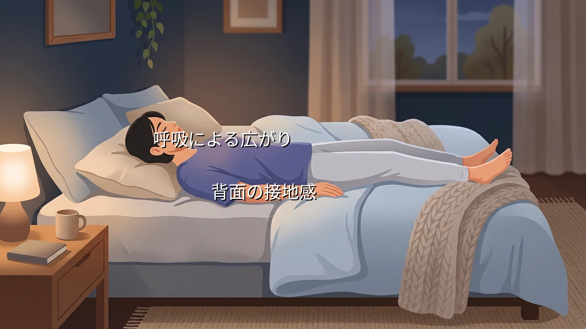 寝る前に布団の中で呼吸が浅いと感じる人が試す呼吸時の背面の広がりセルフ観察法